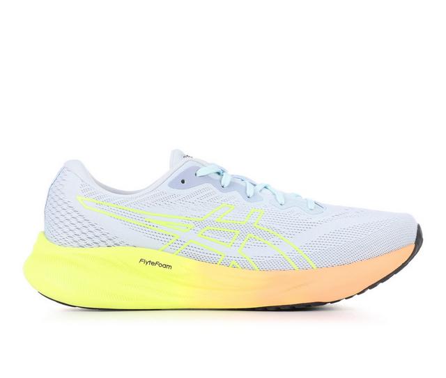 Women's ASICS Gel Pulse 15 Running Shoes in GRY/ORG/YEL color