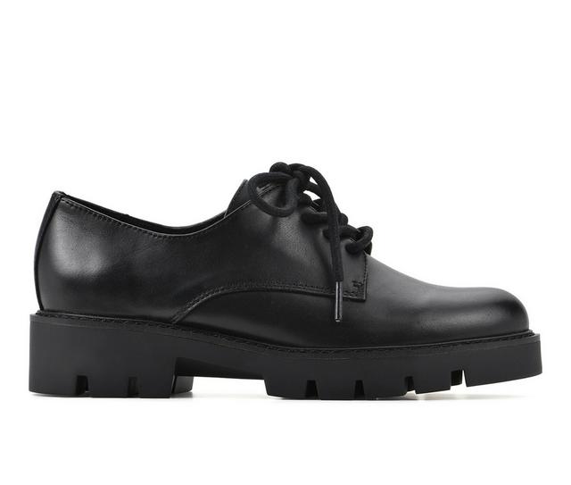 Women's White Mountain Gleesome Oxfords in Black Leather color