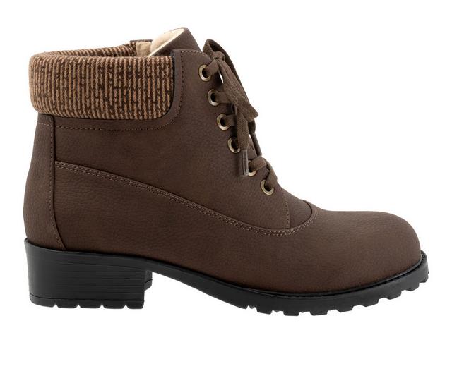 Women's Trotters Bellamy Booties in DK Brown color