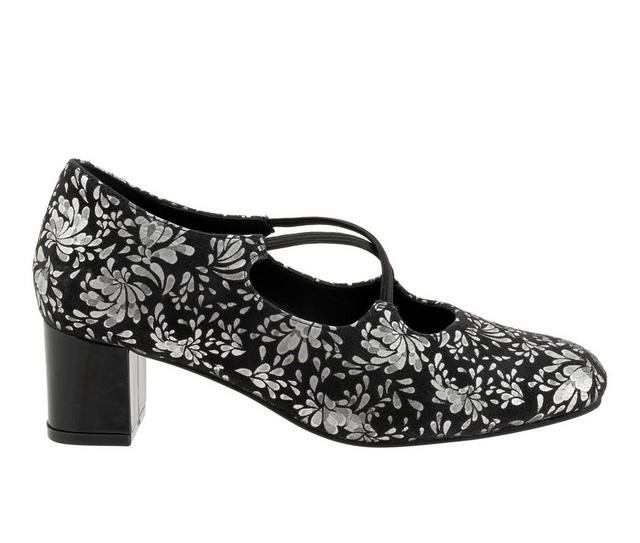 Women's Trotters Demi Pumps in Black Floral color