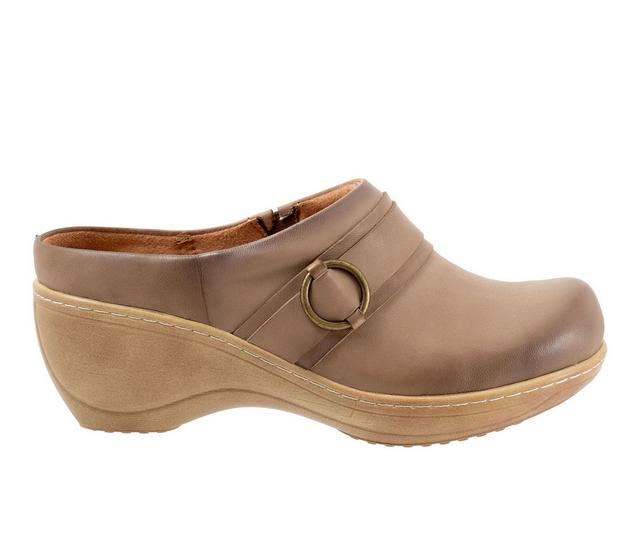 Women's Softwalk Macintyre Wedged Clogs in Taupe color