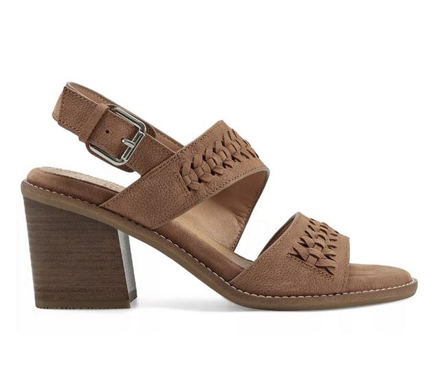 Women's EARTH FOOTWEAR Anty Block-Heel Sandals in Brown color