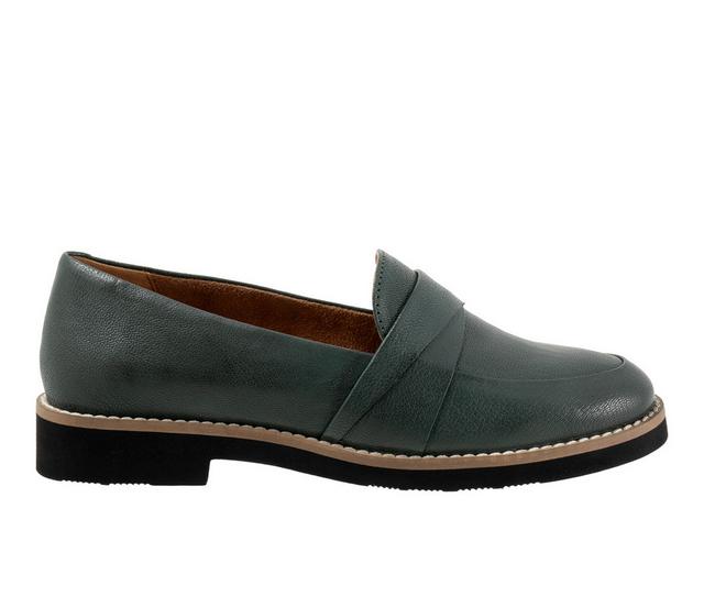 Women's Softwalk Walsh Loafers in DK Green color