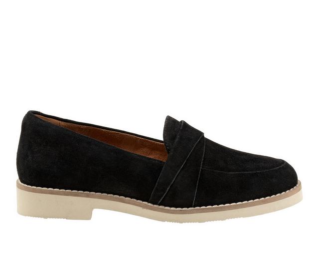 Women's Softwalk Walsh Loafers in Black Suede color