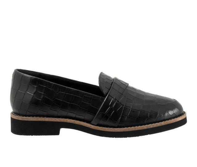 Women's Softwalk Walsh Loafers in Black Croco color