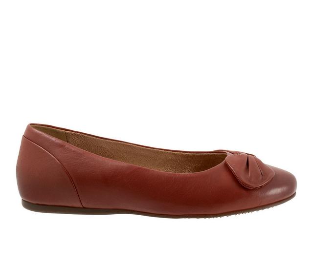 Women's Softwalk Sofia Flats in Rust color
