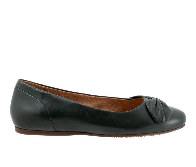 Women's Softwalk Sofia Flats in DK Green color