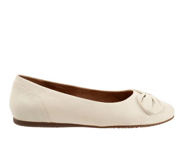 Women's Softwalk Sofia Flats in Ivory color