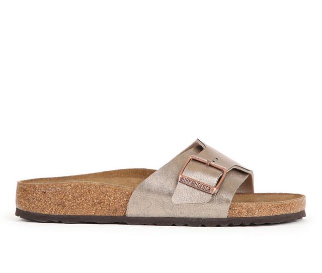Women's Birkenstock Catalina Footbed Sandals in Taupe color