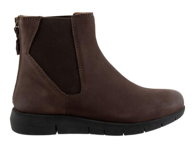 Women's Softwalk Albany Booties in Dark Brown color