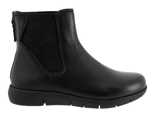 Women's Softwalk Albany Booties in Black Smooth color