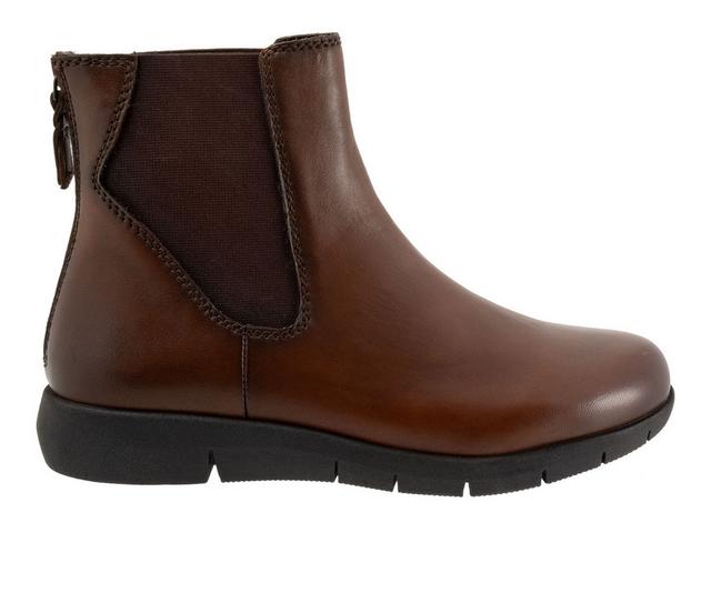 Women's Softwalk Albany Booties in Dk Brn Smooth color