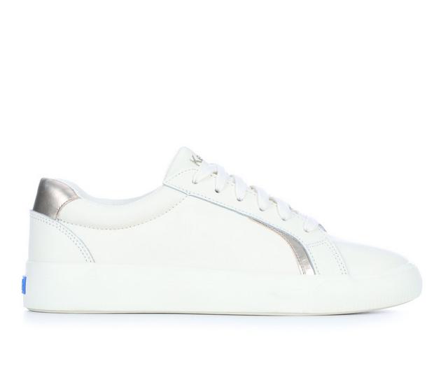 Women's Keds Persuit Leather Sneakers in Egret/Champagne color