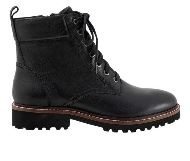 Women's Softwalk Icara Combat Boots in Black color