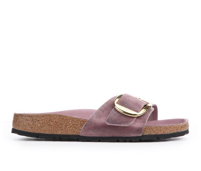 Women's Birkenstock Madrid Big Buckle Footbed Sandals in Lavender color