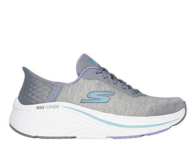 Women's Skechers Go 129616 Max Cushion Prevail Slip In Running Shoes in Grey/Blue color