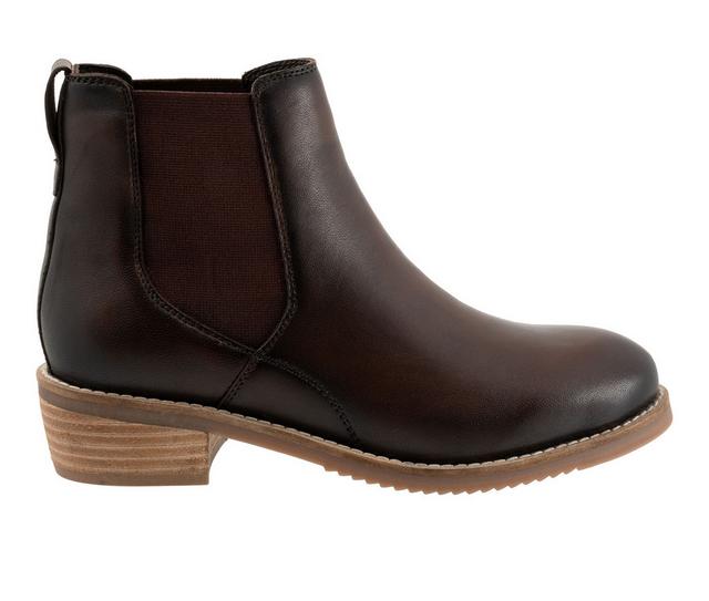 Women's Softwalk Rana Chelsea Booties in Dark Brown color