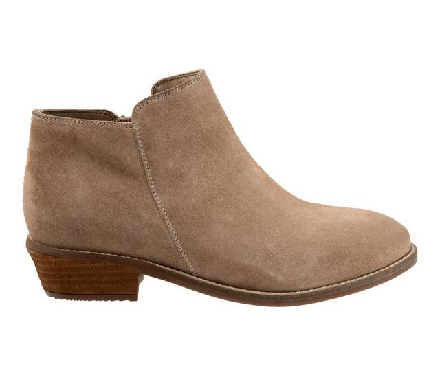 Women's Softwalk Rocklin 2.0 Booties in Stone Suede color