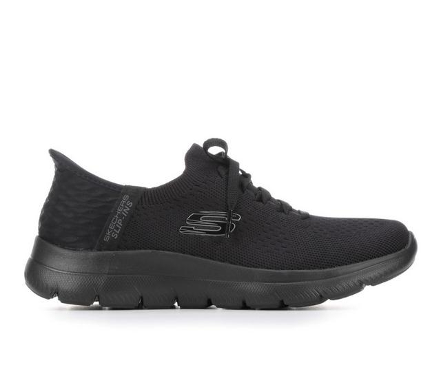 Women's Skechers 150250 Summit Slip In Sneakers in Black/Black color