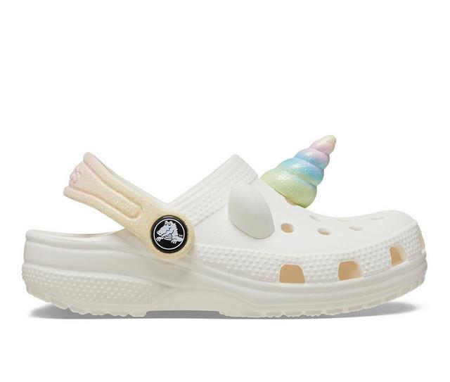 Girls' Crocs Infant & Toddler Classic I Am Unicorn Clogs in Chalk color