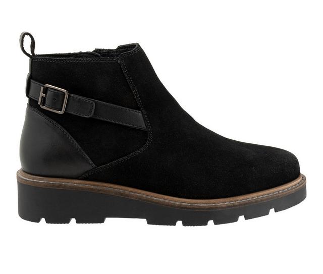 Women's Softwalk Waneta Booties in Black Suede color