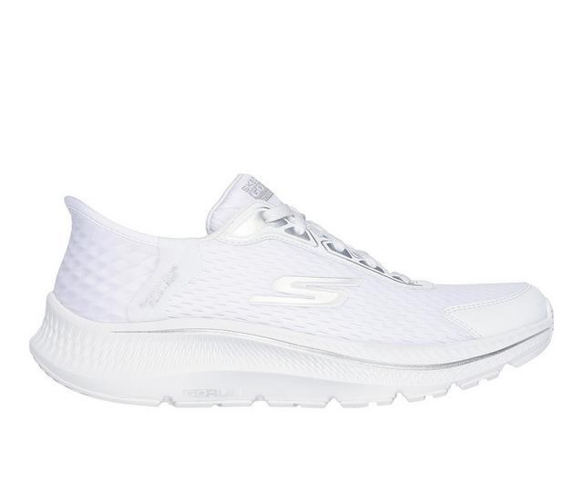 Women's Skechers Go 128615 Consist Endure Slip In Running Shoes in White/Silver color