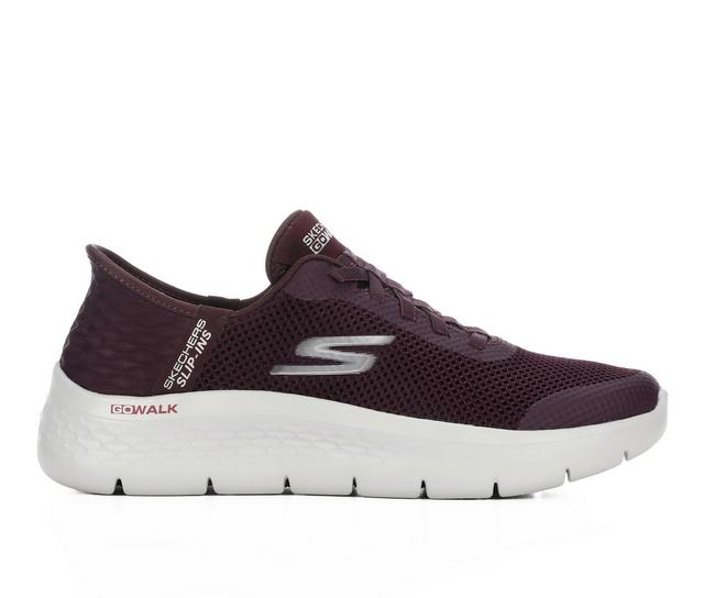 Women's Skechers Go 124836 Go Walk Flex Slip-Ins Walking Shoes in Burgundy color