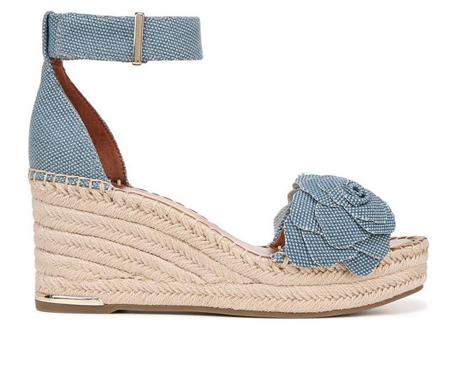Women's Franco Sarto Clemens6 Wedge Sandals in Denim Blue color