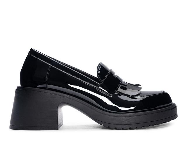 Women's Dirty Laundry Thing Block Heeled Loafers in Black color