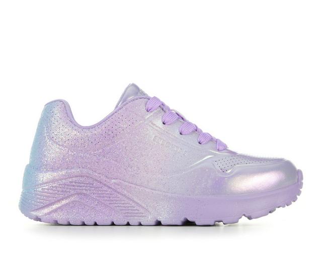 Girls' Skechers Street Little Kid & Big Kid Uno Lite Metallic Shimmers Sneakers in Lavender color