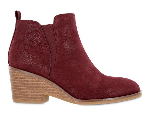 Women's Mia Amore Tifany Wedged Booties in Burgundy color