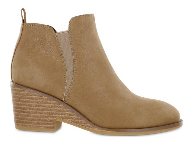 Women's Mia Amore Tifany Wedged Booties in Taupe color