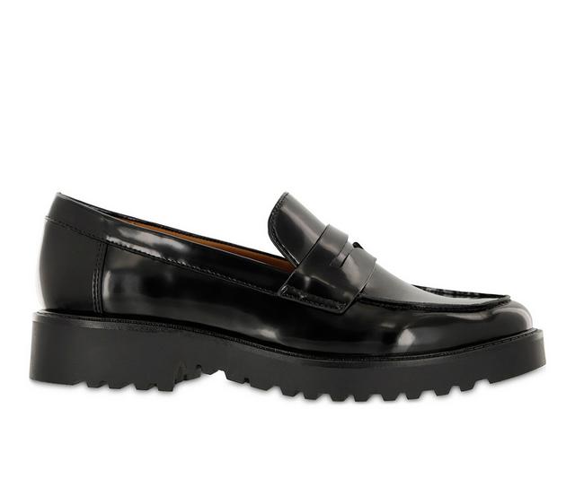 Women's Mia Amore Hali Chunky Lugged Loafers in Black color