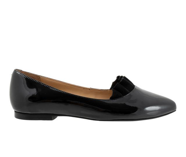 Women's Trotters Elsie Flats in Black Pat color