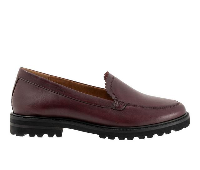 Women's Trotters Fayth Casual Loafers in Oxblood color