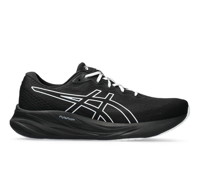 Men's ASICS Gel-Pulse 15 Running Shoes in Black/White color