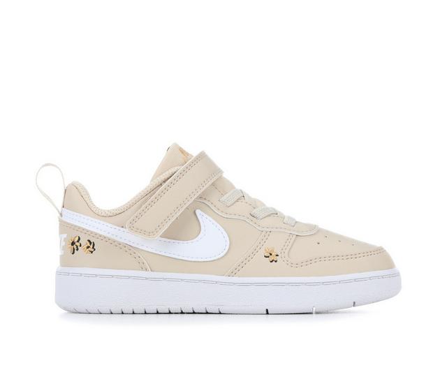 Girls' Nike Infant & Toddler Court Borough Recraft SE Sneakers in Sandrift/Wht/Bk color