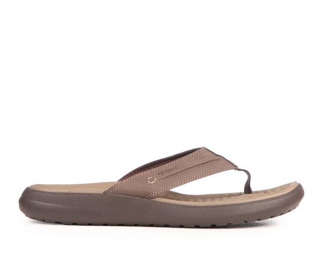 Men's Crocs Yukon Vista II Literide Flip Flops in Khaki color