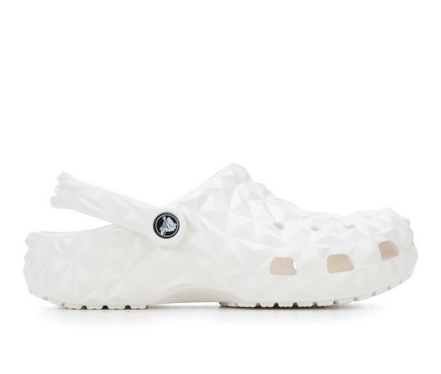 Adults' Crocs Classic Geometric Clog in White color