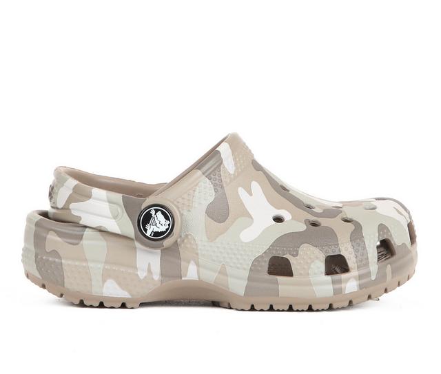 Boys' Crocs Infant & Toddler Classic Printed Camo Clogs in Mushroom color