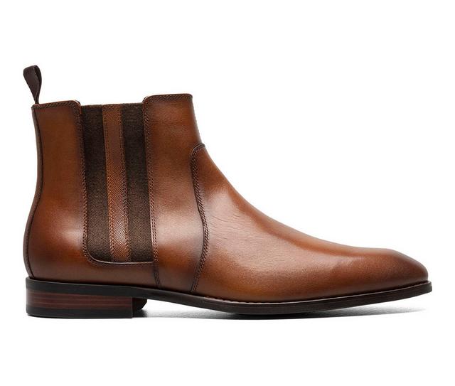 Men's Stacy Adams Kalen Dress Chelsea Boots in Cognac color