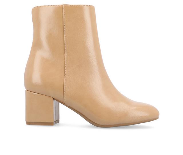 Women's Journee Collection Adria Heeled Booties in Tan color