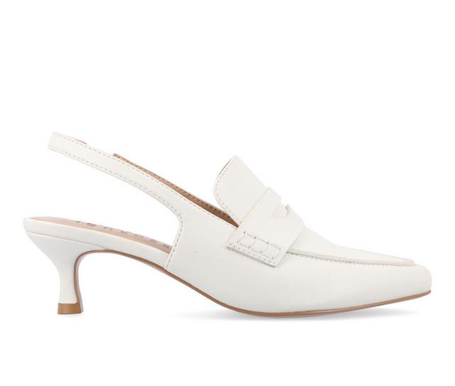 Women's Journee Collection Amory Slingback Loafer Pumps in White color