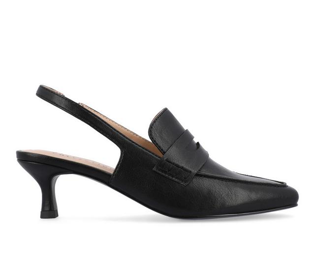 Women's Journee Collection Amory Slingback Loafer Pumps in Black color