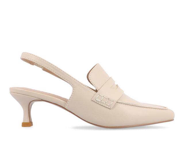 Women's Journee Collection Amory Slingback Loafer Pumps in Beige color