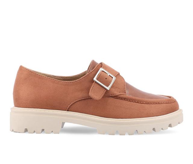 Women's Journee Collection Azula Chunky Loafers in Tan color