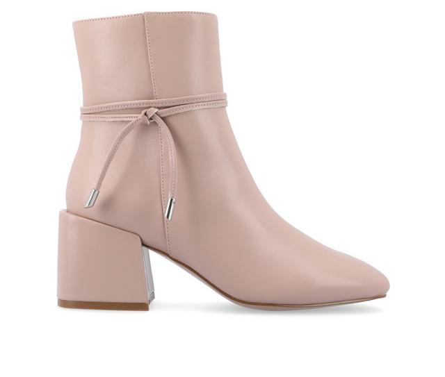 Women's Journee Collection Beverley Heeled Booties in Blush color