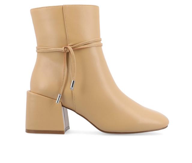 Women's Journee Collection Beverley Heeled Booties in Tan color