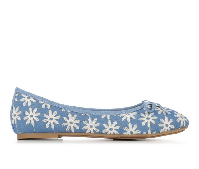 Women's Jellypop Candy Flats in Lt Blue/Wht color