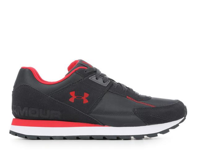Men's Under Armour Nylon Runner Sneakers in Black/Red color